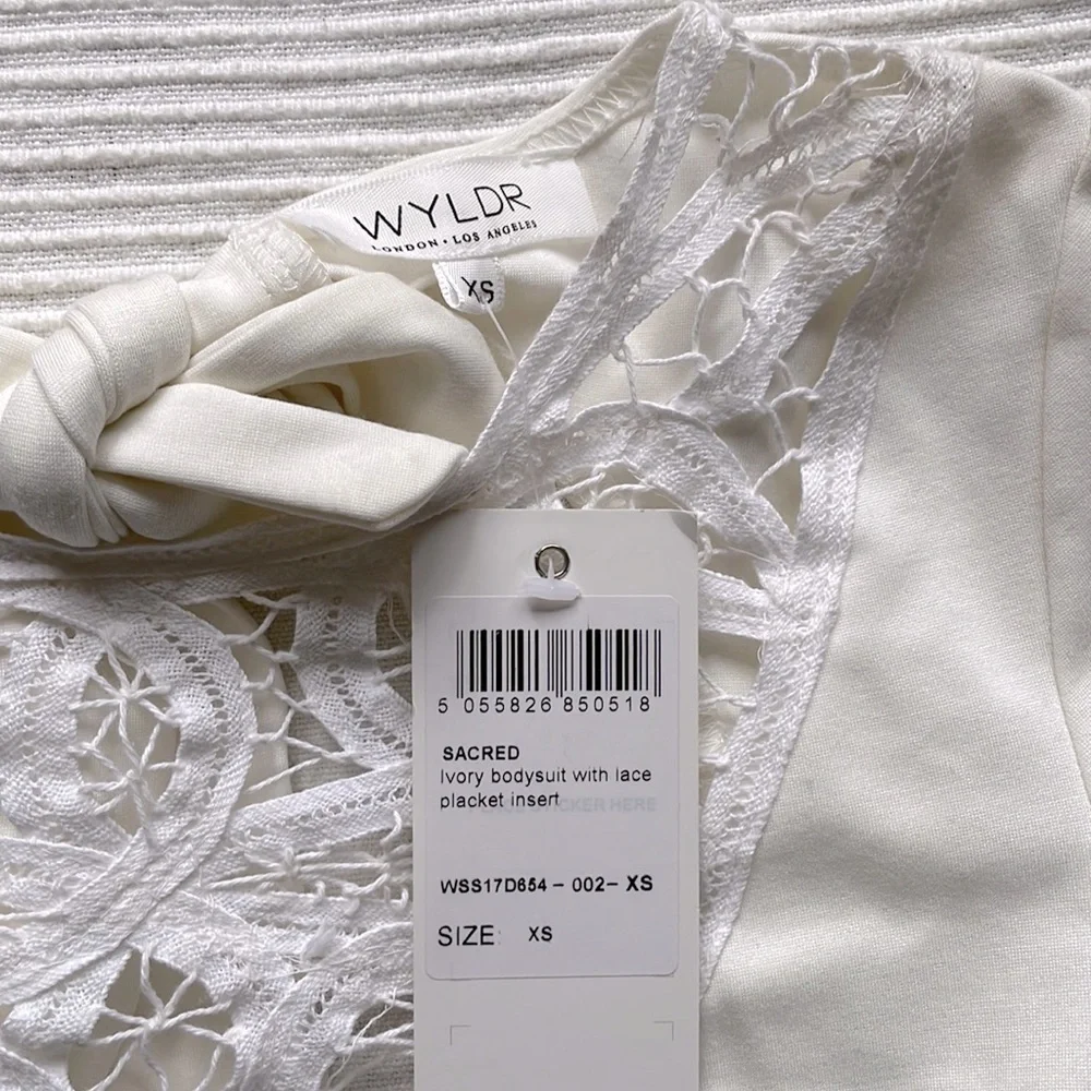 WYLDR Ivory Sacred Bodysuit With Lace XS - Picture 2 of 7